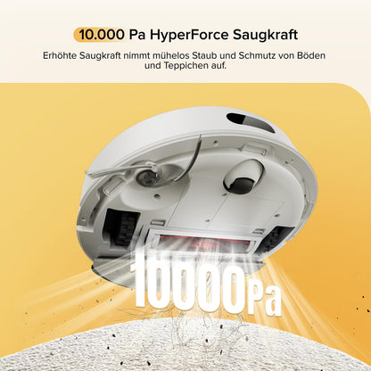 roborock Q7 M5 Saugroboter mit Wischfunktion, 10.000Pa Starker Saugkraft, Dual Anti-Tangle-System, 150Min Laufzeit, LiDAR Navigation, Staubsauger Roboter für Teppich, Tierhaare, APP Steuerung(Schwarz)