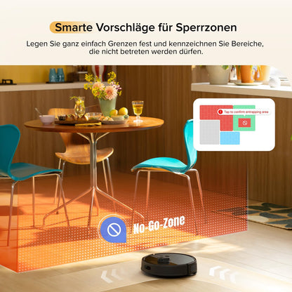 roborock Q7 M5 Saugroboter mit Wischfunktion, 10.000Pa Starker Saugkraft, Dual Anti-Tangle-System, 150Min Laufzeit, LiDAR Navigation, Staubsauger Roboter für Teppich, Tierhaare, APP Steuerung(Schwarz)