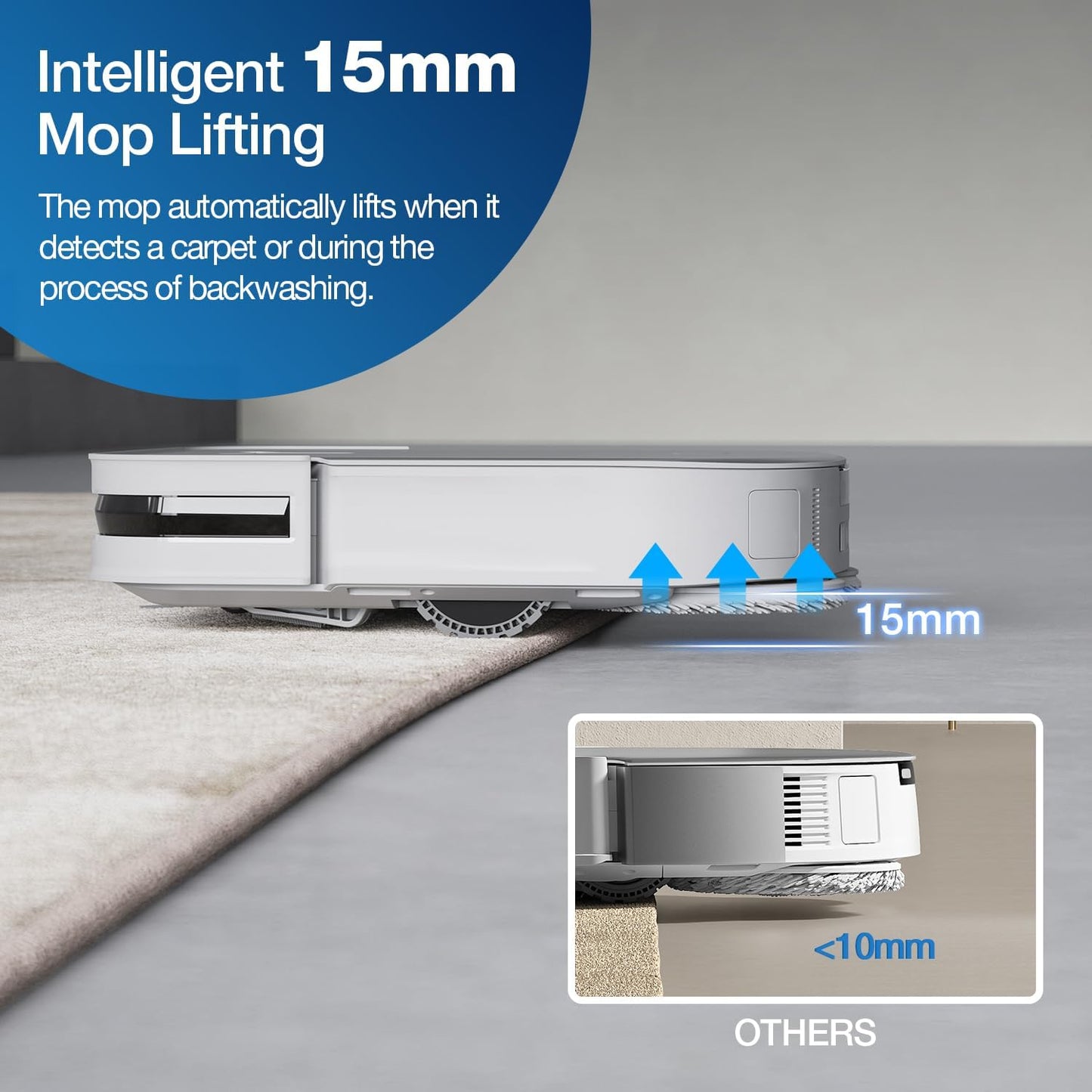 ECOVACS DEEBOT X8 PRO Omni Saugroboter mit Wischfunktion, OZMO Roller mit kontinuierliches Wischen & Selbstreinigung, 18.000 Pa, 12-in-1 Station, 40–75 °C Heißwasser-Moppreinigung, YIKO-GPT