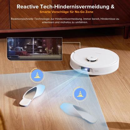 roborock Qrevo Serie Saugroboter mit Wischfunktion&Hebarem Wischmopp, 8000Pa Saugkraft(verbessert von Qrevo S), Anti-Verfilzungs-Seitenbürste, Hindernisvermeidung, All-in-One Dock, Schwarz(QV 35A)