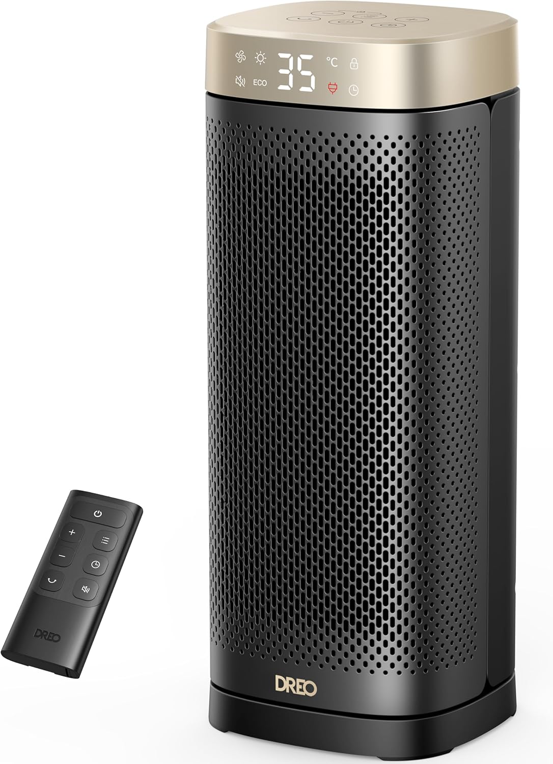 Dreo 16 Inch Electric Heater, Energy Efficient Space Heaters with Thermostat, 70° Oscillating Remote Control 3 Mode Tip-over & Overheat Protection, Silent Ceramic Fan Heater for Home