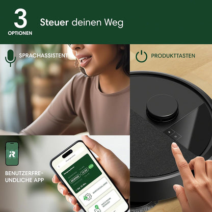 iRobot Roomba Plus 405 Combo Robot + AutoWash Dock Saugroboter mit Wischfunktion - Clearview LiDAR - 7000Pa - DualClean Wischpads - SmartScrub - Teppicherkennung - 75 Tage Entleerung - Schwarz