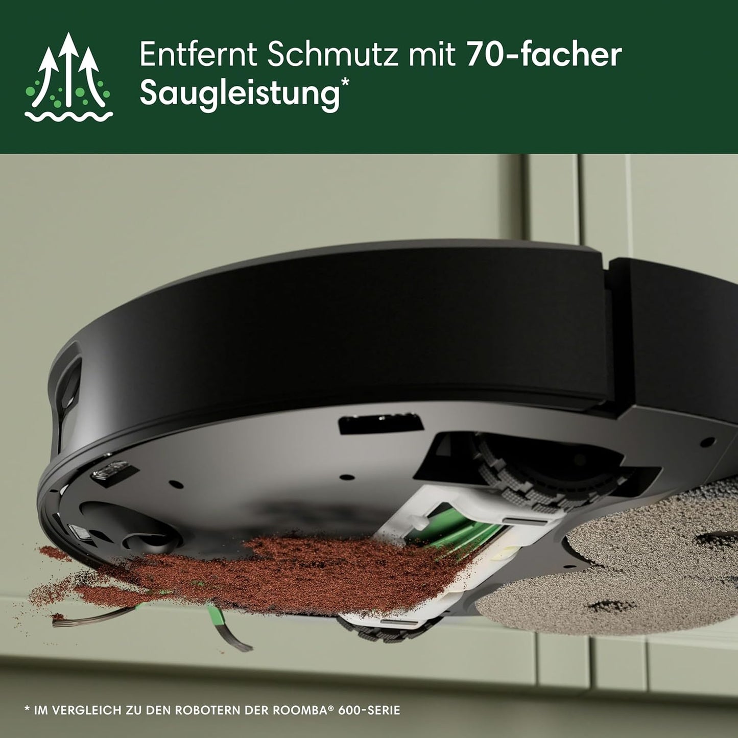 iRobot Roomba Plus 505 Combo Robot + AutoWash Dock Saugroboter mit Wischfunktion - Multifunktinales Dock - Clearview Pro LiDAR - 7000Pa - DualClean Wischpads mit PerfectEdge - SmartScrub - Schwarz