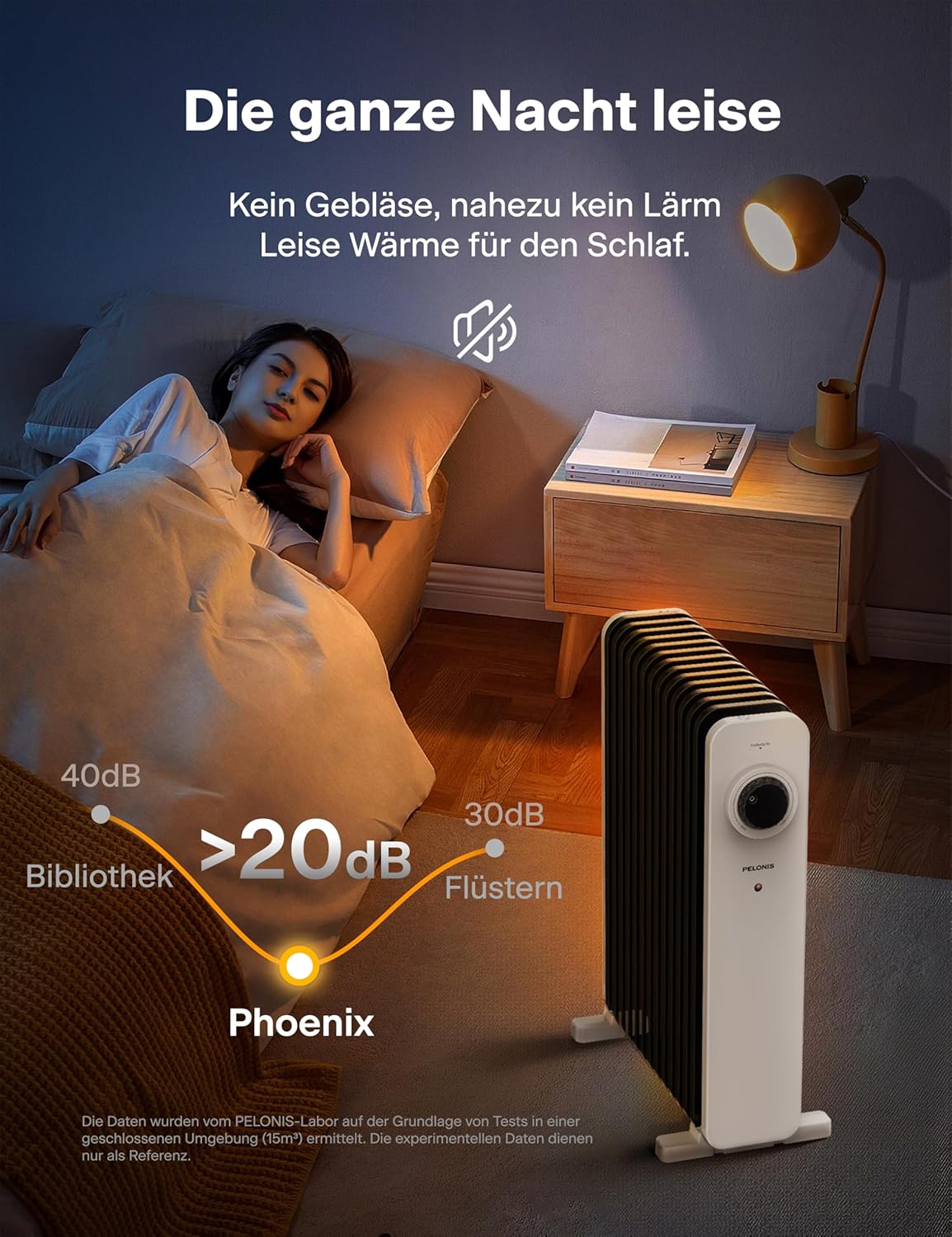 PELONIS Ölradiator 2300W mit J-förmigen Lamellen, Ölgefüllter Heizkörper mit 3 Heizstufen & Thermostat, Leiser Elektroheizer mit Kippschutz, Energieeffizient A für Schlafzimmer, Wohnzimmer, Büro