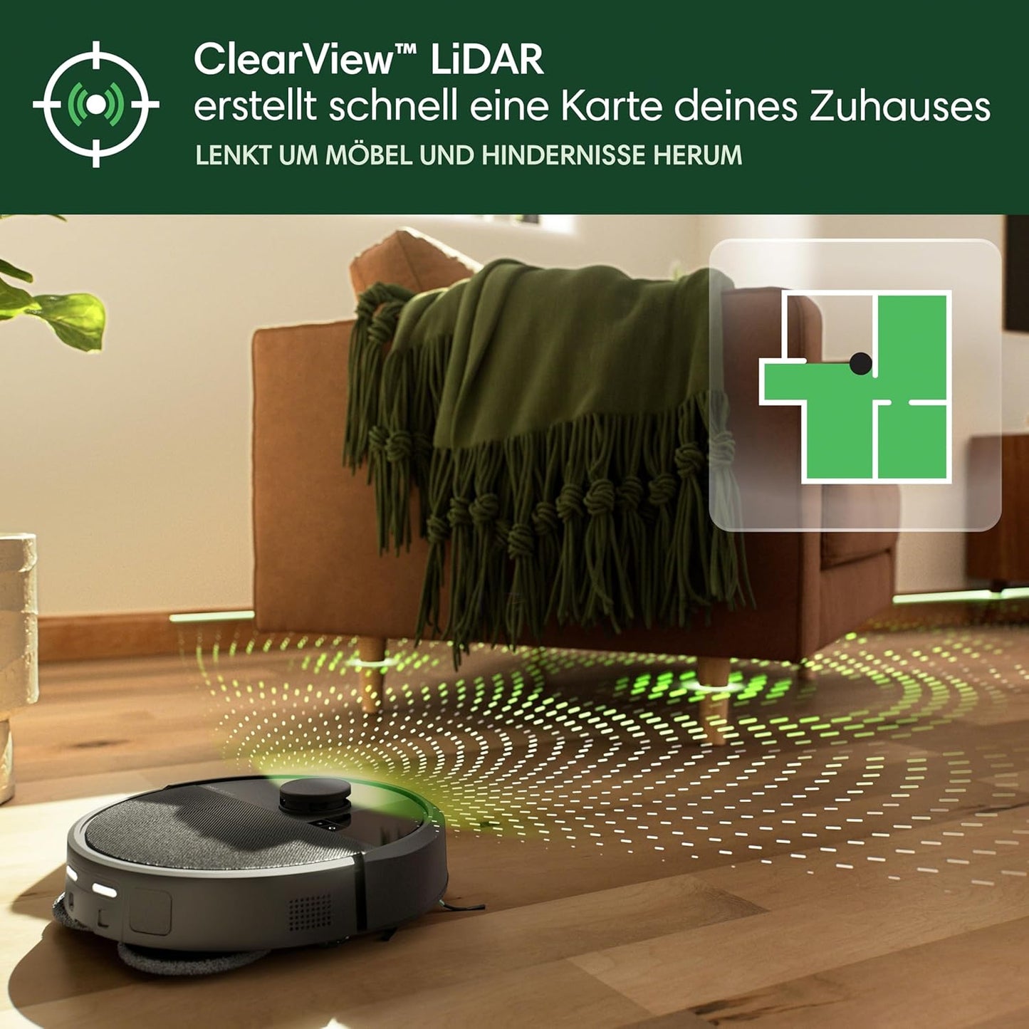 iRobot Roomba Plus 405 Combo Robot + AutoWash Dock Saugroboter mit Wischfunktion - Clearview LiDAR - 7000Pa - DualClean Wischpads - SmartScrub - Teppicherkennung - 75 Tage Entleerung - Schwarz