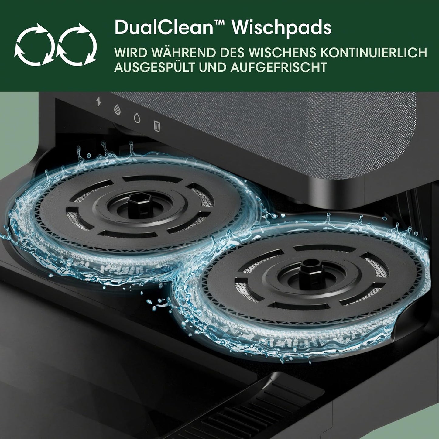 iRobot Roomba Plus 505 Combo Robot + AutoWash Dock Saugroboter mit Wischfunktion - Multifunktinales Dock - Clearview Pro LiDAR - 7000Pa - DualClean Wischpads mit PerfectEdge - SmartScrub - Schwarz