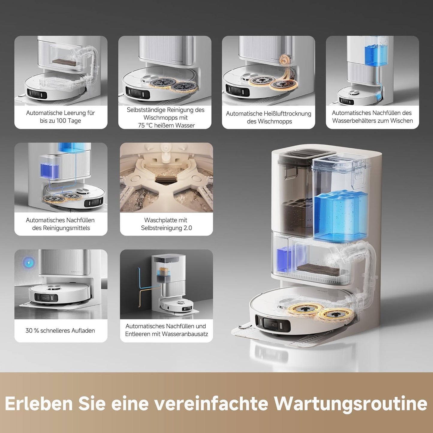 dreame L10s Ultra Gen 2 Saugroboter mit Wischfunktion,MopExtend™ RoboSwing-Technologie, 10.000 Pa Vormax™-Saugkraft, Haustiermodus, vollautomatischer Basisstation,vielseitiger Teppichreinigung