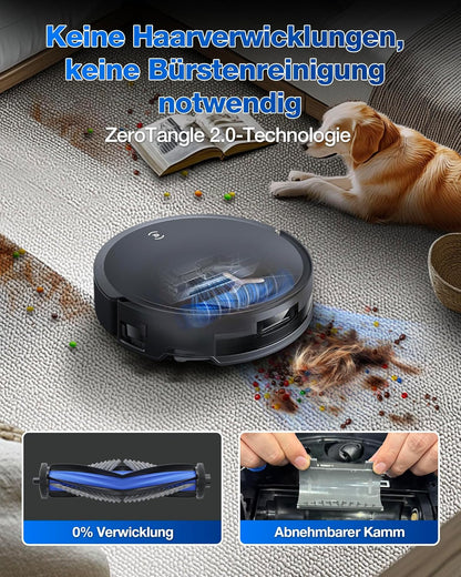 ECOVACS DEEBOT T50 PRO Omni Gen2 Saugroboter mit Wischfunktion, Ausfahrende Seitenbürste und Wischmopp, 21.000 Pa, Auto Zugabe von Reinigungslösung, Moppwäsche mit 75°C heißem Wasser, Ultradünn 81 mm