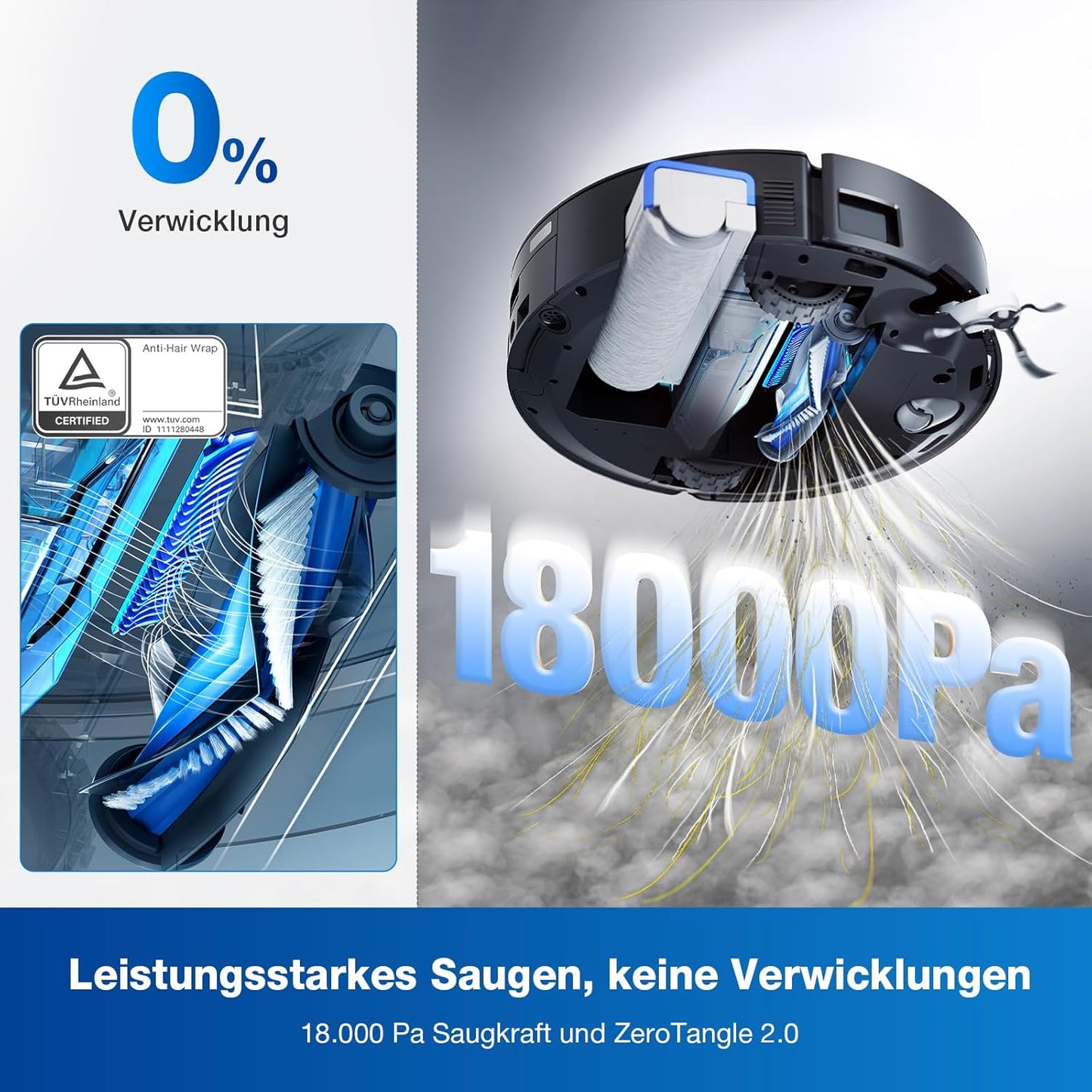 ECOVACS DEEBOT X8 PRO Omni Saugroboter mit Wischfunktion, OZMO Roller mit kontinuierliches Wischen & Selbstreinigung, 18.000 Pa, 12-in-1 Station, 40–75 °C Heißwasser-Moppreinigung, YIKO-GPT