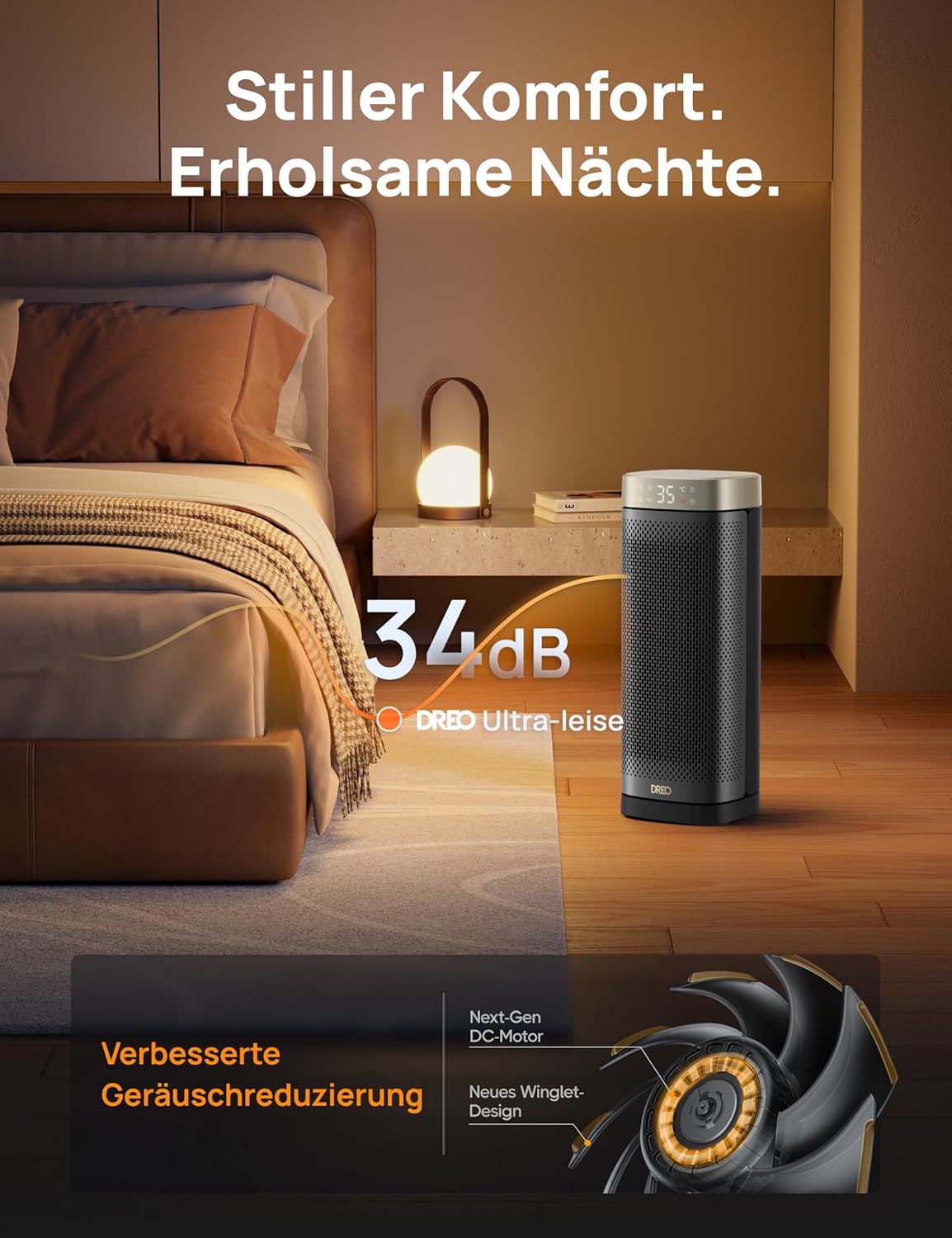 Dreo 16 Inch Electric Heater, Energy Efficient Space Heaters with Thermostat, 70° Oscillating Remote Control 3 Mode Tip-over & Overheat Protection, Silent Ceramic Fan Heater for Home