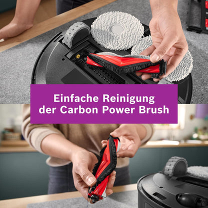 Bosch Spotless Max Cam BCRDW3BX Saugroboter mit Wischfunktion, 11.000 Pa Saugkaft, rotierende Wischpads, Nass-Trocken-Servicestation, Selbstreinigung, Smart Vision Kamera, Steuerung per App, schwarz