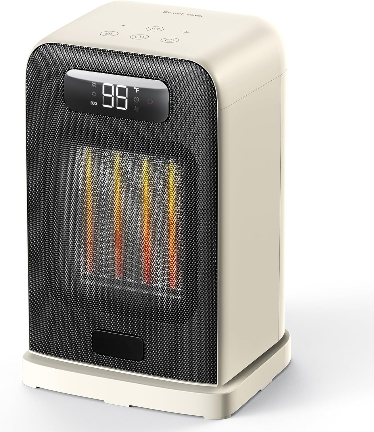 Heizlüfter Energiesparend, 1500W PTC Keramik Heizlüfter, Tragbarer Heizlüfter mit Thermostat & ECO-Modus, 2-in-1-Heizlüfter, Digitalanzeige, 12-Std.-Timer, 35dB leiser Elektroheizung- Schwarz